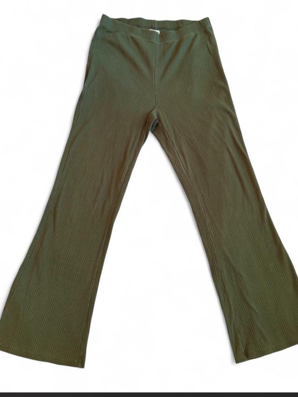 Aerie Olive Ribbed Bootcut Pants Size Medium Earth Toned